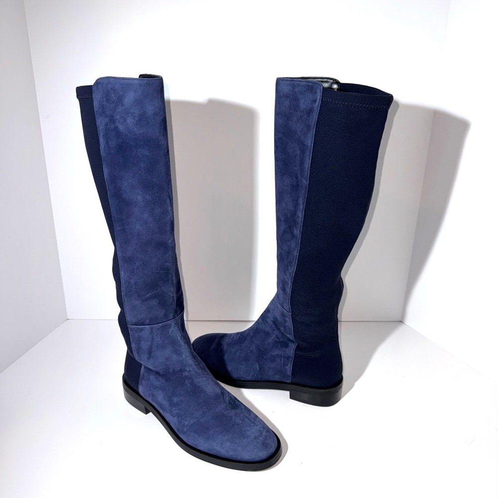 Stuart Weitzman Greer City Navy Suede Boots